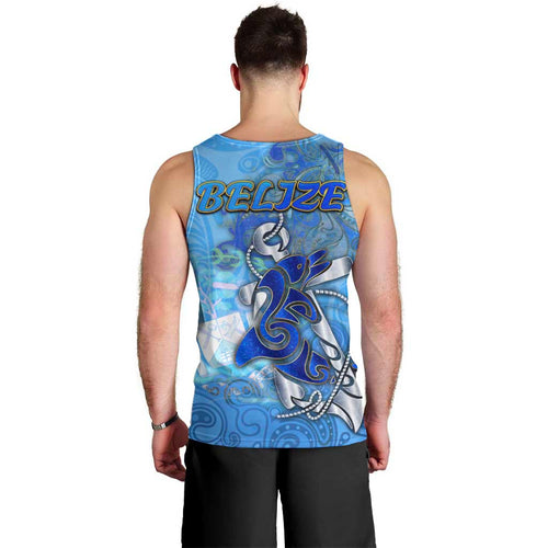 Ocean Spirit of Belize Men Tank Top Anchored in Belizean Pride - Aussie Hoodie