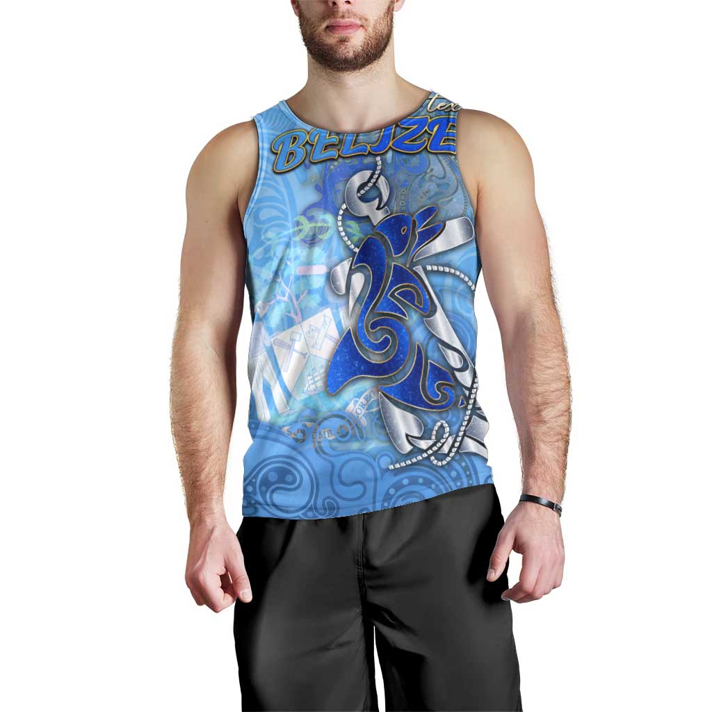 Ocean Spirit of Belize Men Tank Top Anchored in Belizean Pride - Aussie Hoodie