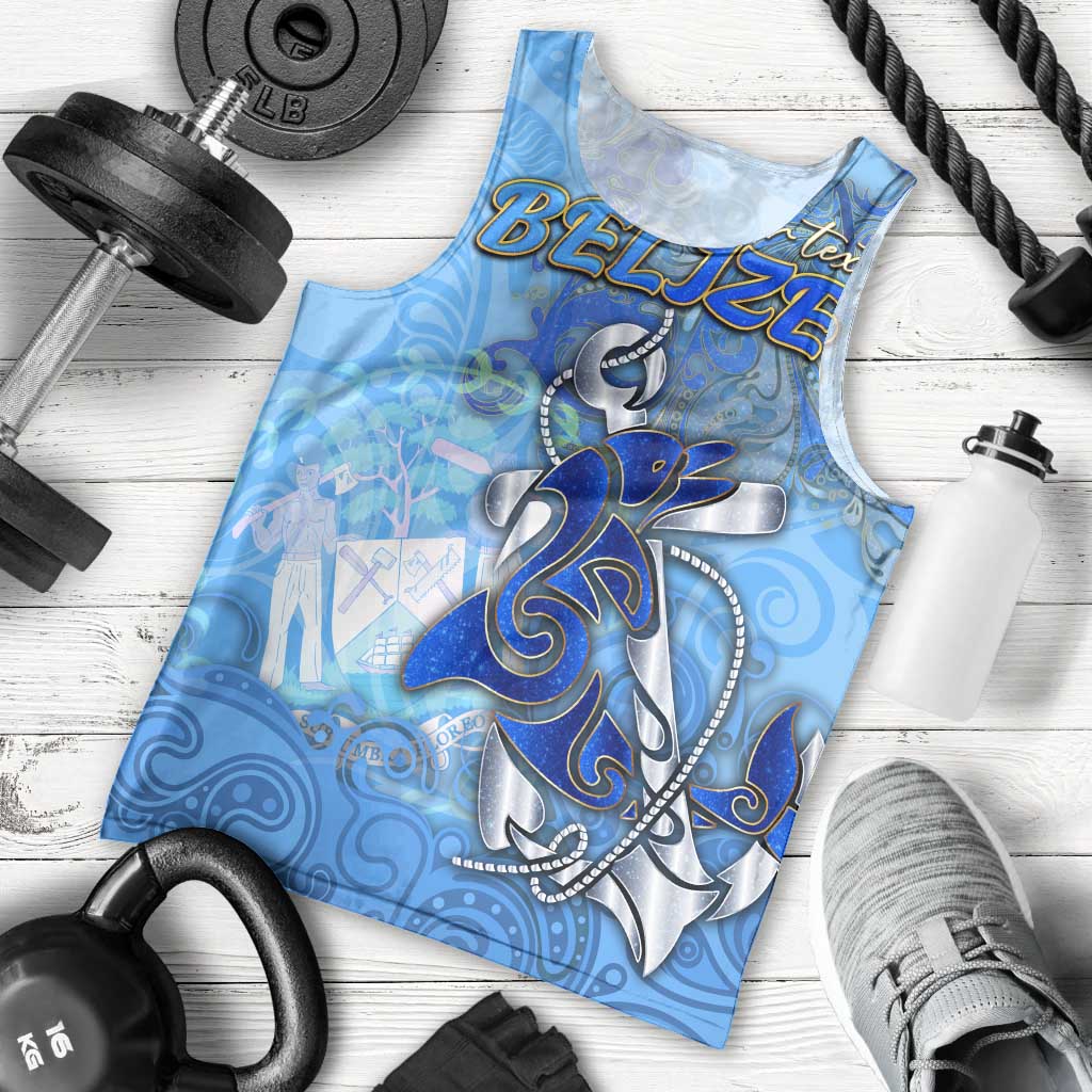 Ocean Spirit of Belize Men Tank Top Anchored in Belizean Pride - Aussie Hoodie