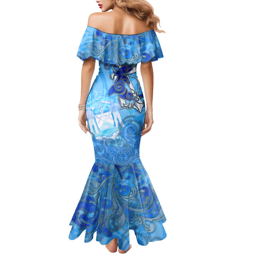 Ocean Spirit of Belize Mermaid Dress Anchored in Belizean Pride - Aussie Hoodie