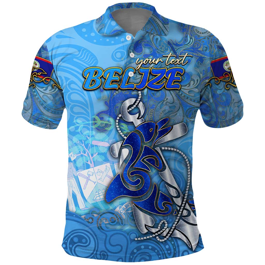 Ocean Spirit of Belize Polo Shirt Anchored in Belizean Pride - Aussie Hoodie