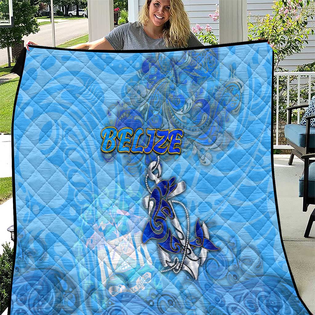 Ocean Spirit of Belize Quilt Anchored in Belizean Pride - Aussie Hoodie