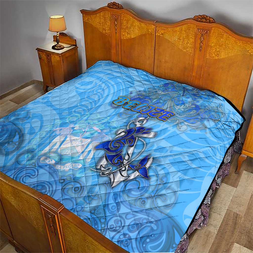 Ocean Spirit of Belize Quilt Anchored in Belizean Pride - Aussie Hoodie