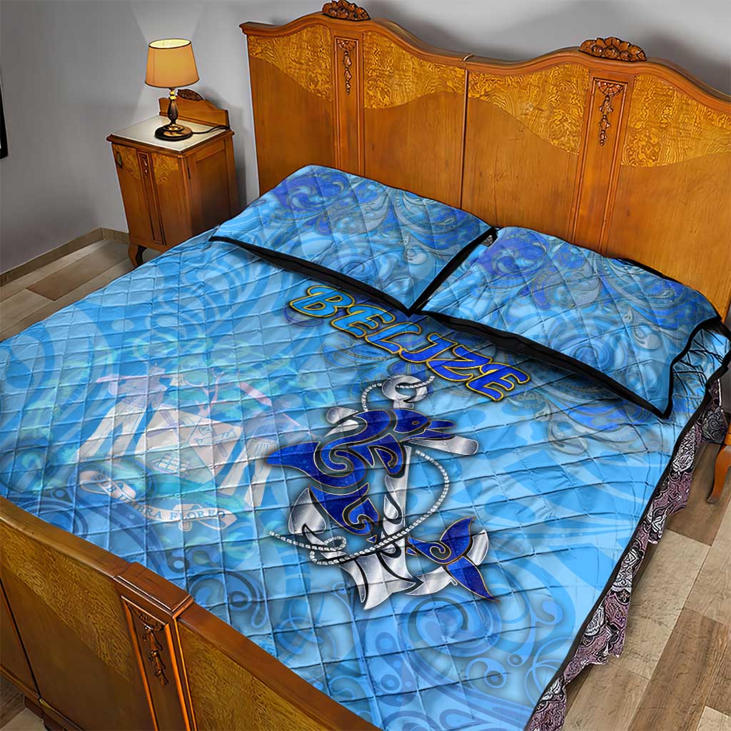 Ocean Spirit of Belize Quilt Bed Set Anchored in Belizean Pride - Aussie Hoodie