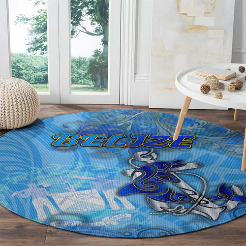 Ocean Spirit of Belize Round Carpet Anchored in Belizean Pride - Aussie Hoodie