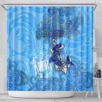 Ocean Spirit of Belize Shower Curtain Anchored in Belizean Pride - Aussie Hoodie
