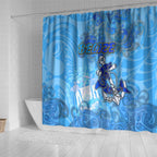 Ocean Spirit of Belize Shower Curtain Anchored in Belizean Pride - Aussie Hoodie