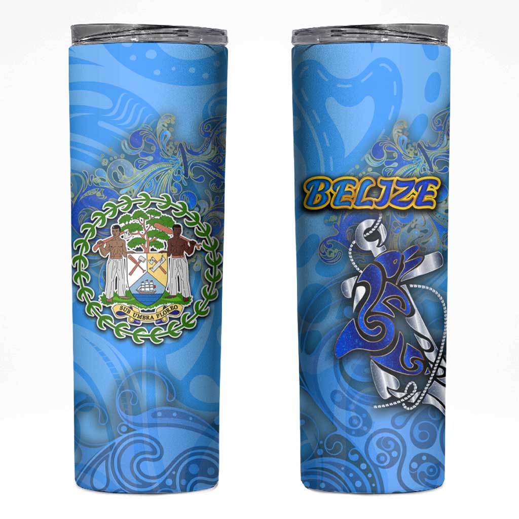 Ocean Spirit of Belize Skinny Tumbler Anchored in Belizean Pride - Aussie Hoodie
