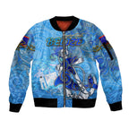 Ocean Spirit of Belize Sleeve Zip Bomber Jacket Anchored in Belizean Pride - Aussie Hoodie
