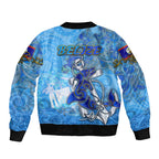 Ocean Spirit of Belize Sleeve Zip Bomber Jacket Anchored in Belizean Pride - Aussie Hoodie