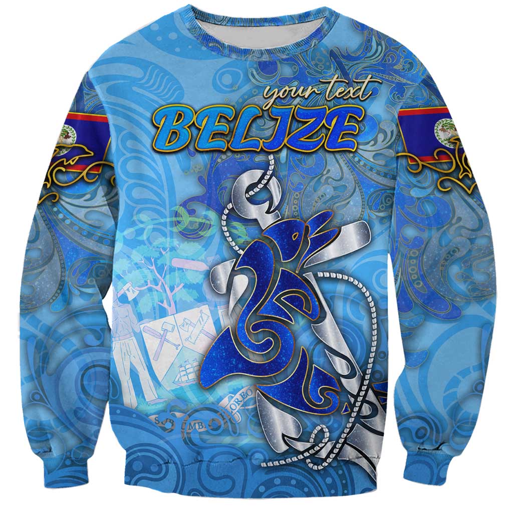 Ocean Spirit of Belize Sweatshirt Anchored in Belizean Pride - Aussie Hoodie