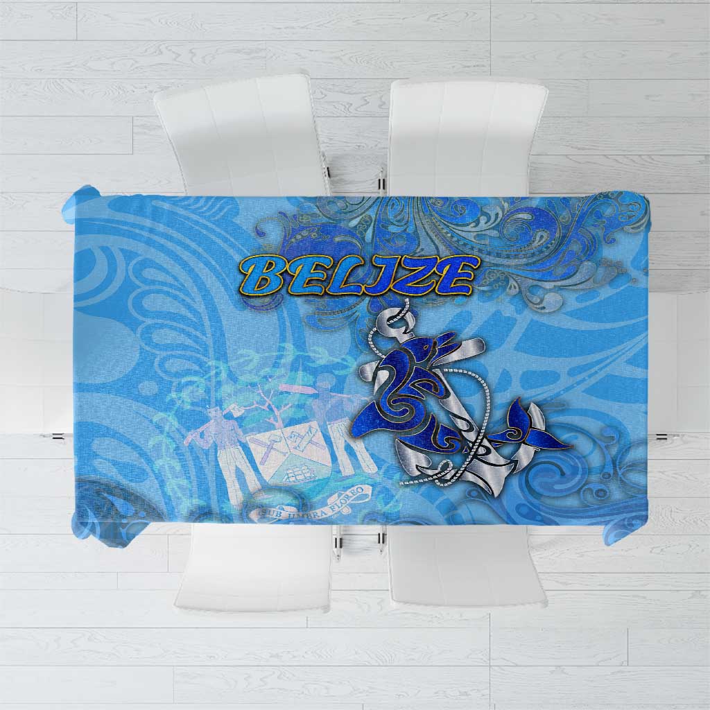 Ocean Spirit of Belize Tablecloth Anchored in Belizean Pride - Aussie Hoodie