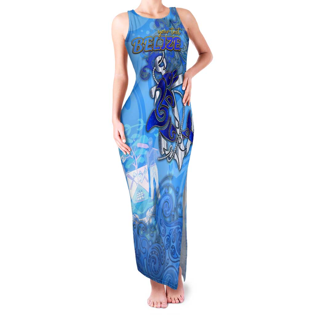 Ocean Spirit of Belize Tank Maxi Dress Anchored in Belizean Pride - Aussie Hoodie