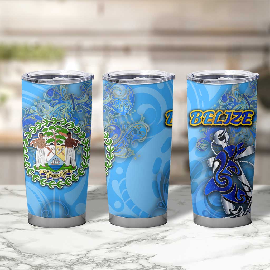 Ocean Spirit of Belize Tumbler Cup Anchored in Belizean Pride - Aussie Hoodie