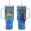 Ocean Spirit of Belize Tumbler With Handle Anchored in Belizean Pride - Aussie Hoodie
