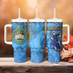 Ocean Spirit of Belize Tumbler With Handle Anchored in Belizean Pride - Aussie Hoodie