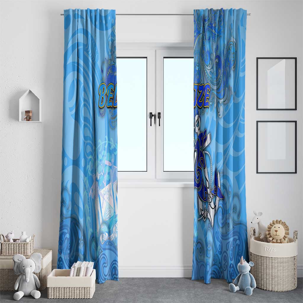 Ocean Spirit of Belize Window Curtain Anchored in Belizean Pride - Aussie Hoodie