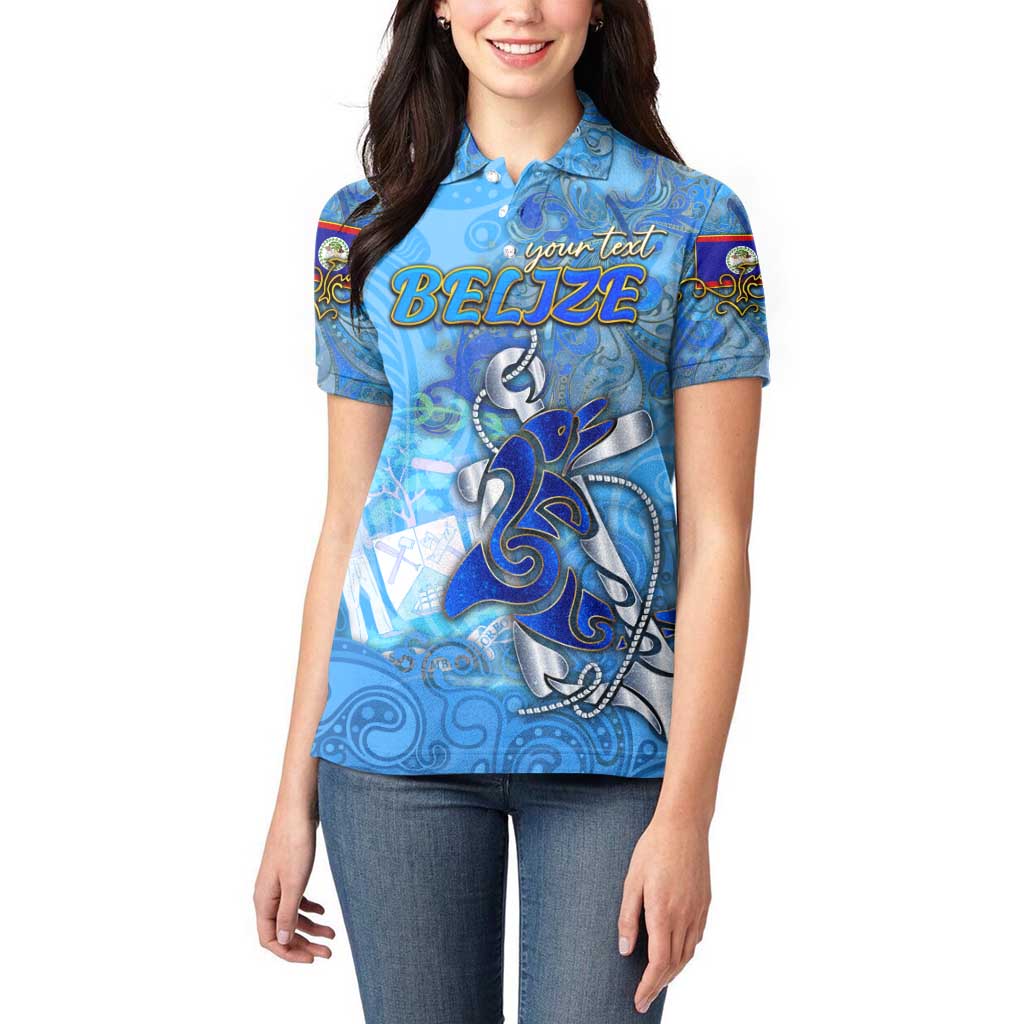 Ocean Spirit of Belize Women Polo Shirt Anchored in Belizean Pride - Aussie Hoodie