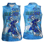 Ocean Spirit of Belize Women Sleeveless Polo Shirt Anchored in Belizean Pride - Aussie Hoodie