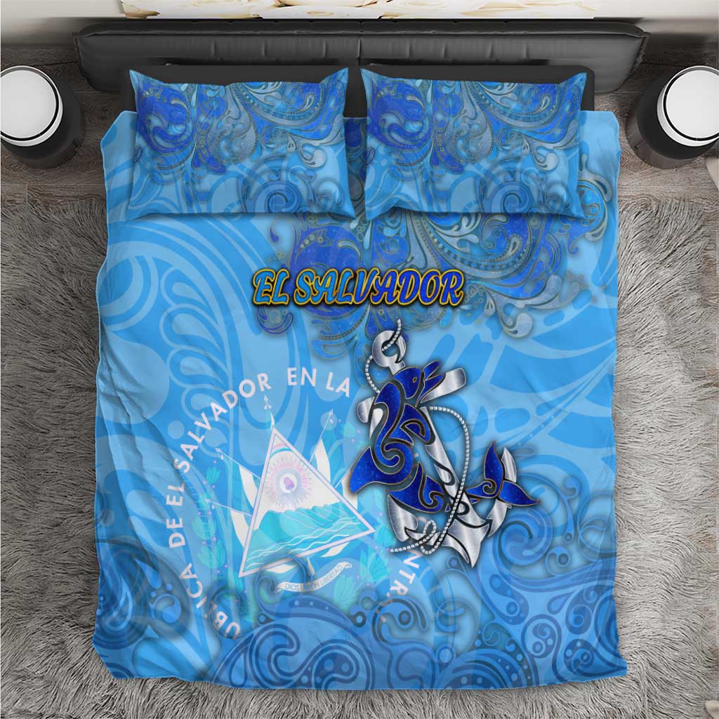 Ocean Spirit of El Salvador Bedding Set Anchored in Salvadoran Pride - Aussie Hoodie