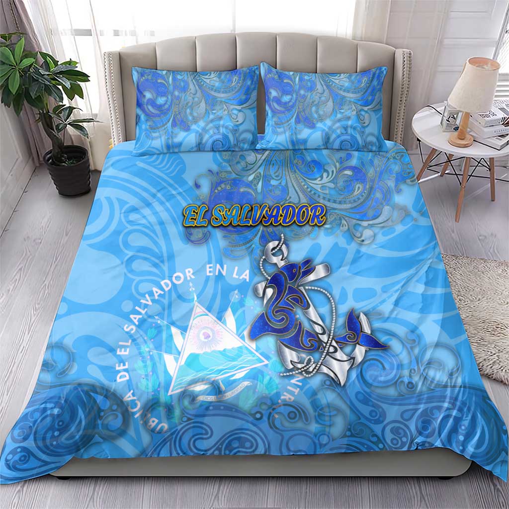 Ocean Spirit of El Salvador Bedding Set Anchored in Salvadoran Pride - Aussie Hoodie