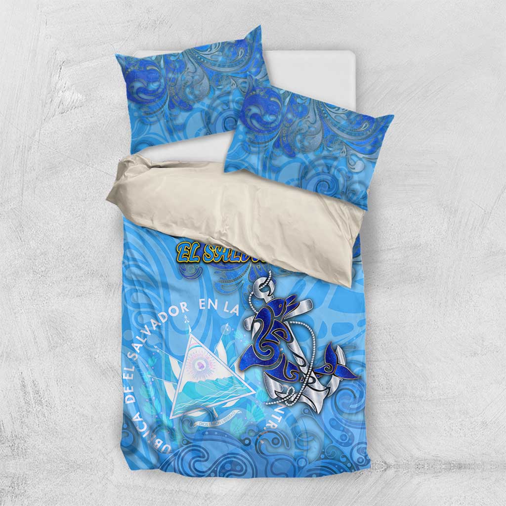 Ocean Spirit of El Salvador Bedding Set Anchored in Salvadoran Pride - Aussie Hoodie