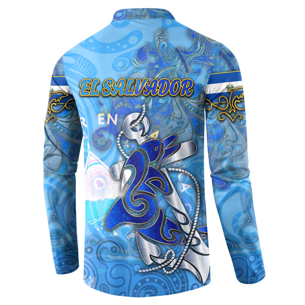 Ocean Spirit of El Salvador Button Sweatshirt Anchored in Salvadoran Pride - Aussie Hoodie
