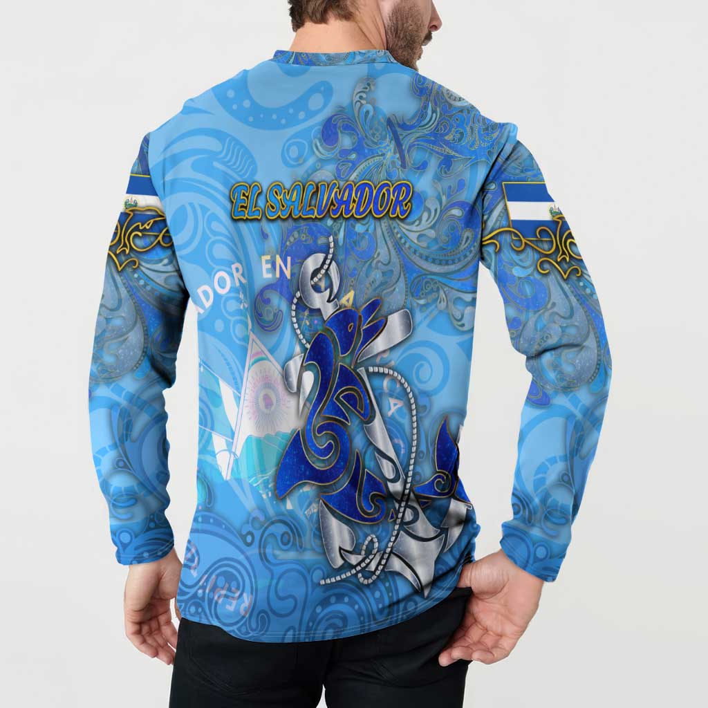 Ocean Spirit of El Salvador Button Sweatshirt Anchored in Salvadoran Pride - Aussie Hoodie