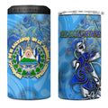 Ocean Spirit of El Salvador 4 in 1 Can Cooler Tumbler Anchored in Salvadoran Pride - Aussie Hoodie