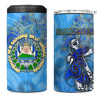 Ocean Spirit of El Salvador 4 in 1 Can Cooler Tumbler Anchored in Salvadoran Pride - Aussie Hoodie