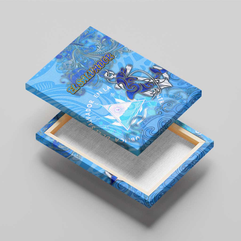 Ocean Spirit of El Salvador Canvas Wall Art Anchored in Salvadoran Pride - Aussie Hoodie