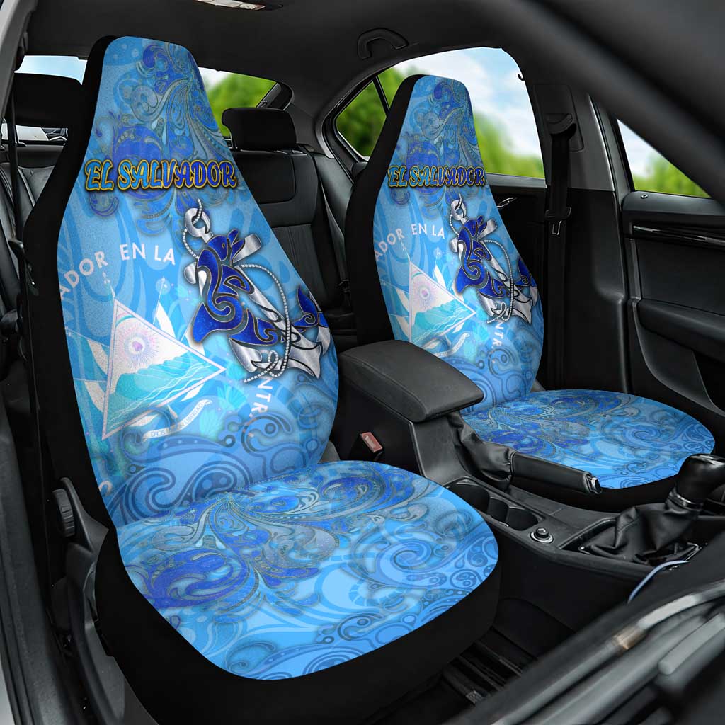 Ocean Spirit of El Salvador Car Seat Cover Anchored in Salvadoran Pride - Aussie Hoodie