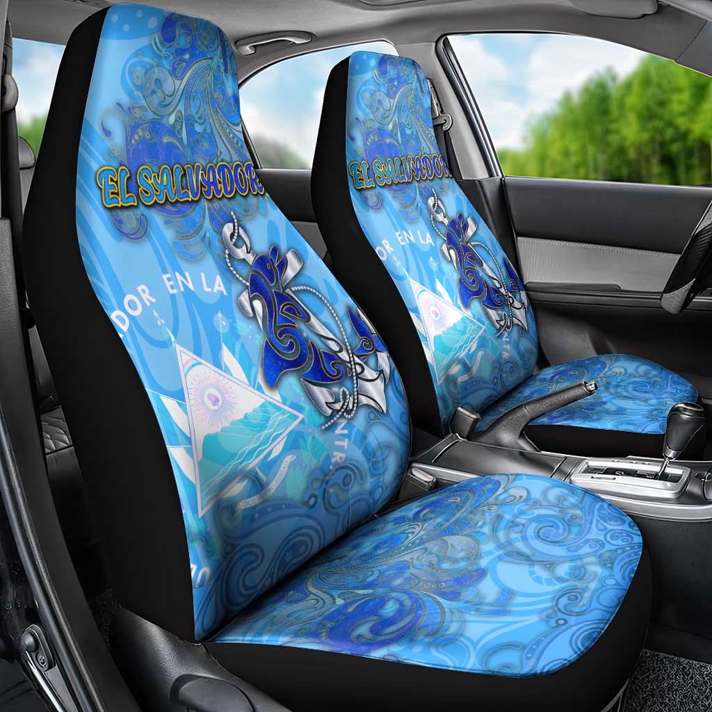 Ocean Spirit of El Salvador Car Seat Cover Anchored in Salvadoran Pride - Aussie Hoodie