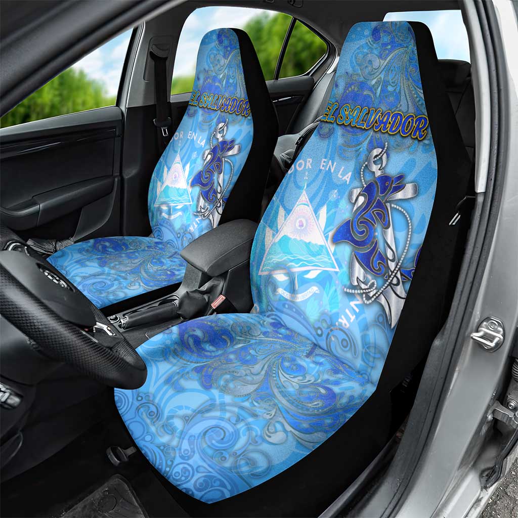 Ocean Spirit of El Salvador Car Seat Cover Anchored in Salvadoran Pride - Aussie Hoodie