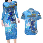 Ocean Spirit of El Salvador Couples Matching Long Sleeve Bodycon Dress and Hawaiian Shirt Anchored in Salvadoran Pride - Aussie Hoodie