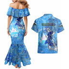Ocean Spirit of El Salvador Couples Matching Mermaid Dress and Hawaiian Shirt Anchored in Salvadoran Pride - Aussie Hoodie