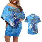 Ocean Spirit of El Salvador Couples Matching Off Shoulder Short Dress and Hawaiian Shirt Anchored in Salvadoran Pride - Aussie Hoodie