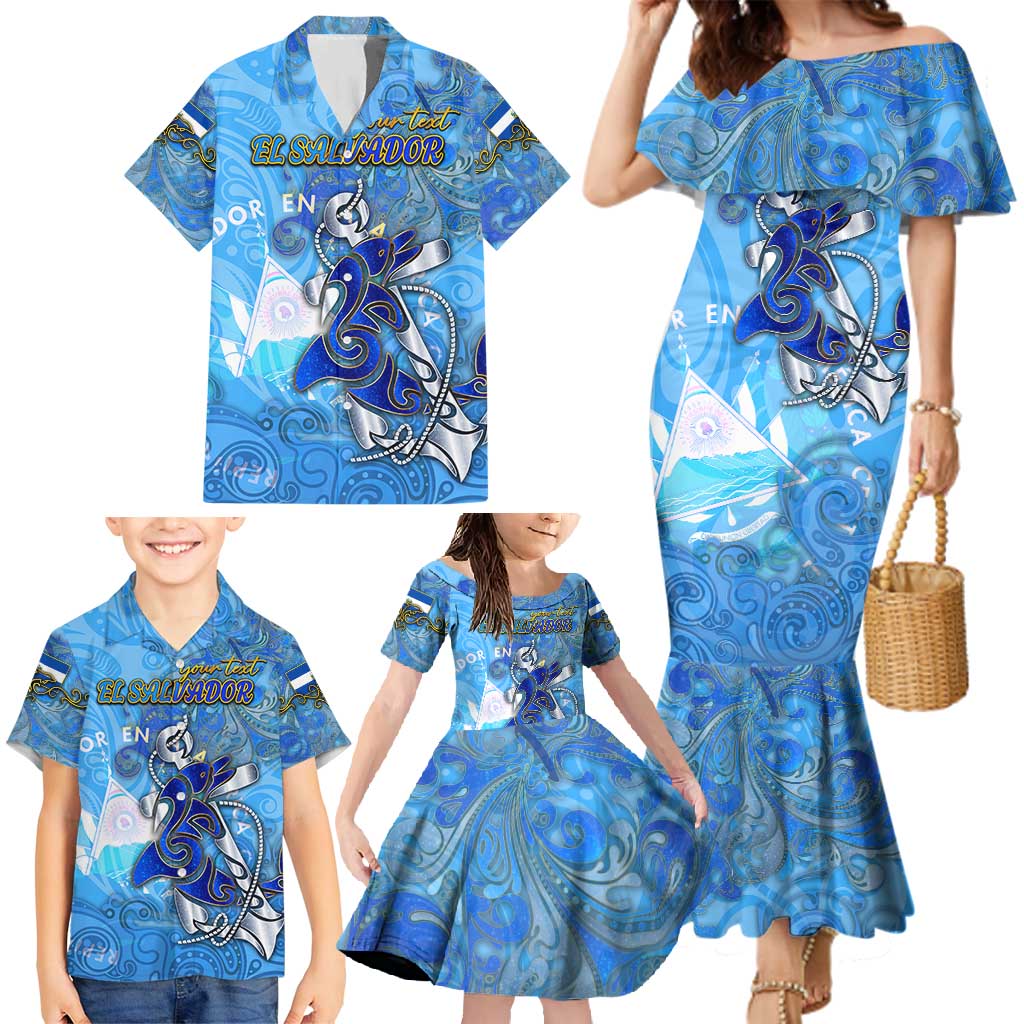 Ocean Spirit of El Salvador Family Matching Mermaid Dress and Hawaiian Shirt Anchored in Salvadoran Pride - Aussie Hoodie