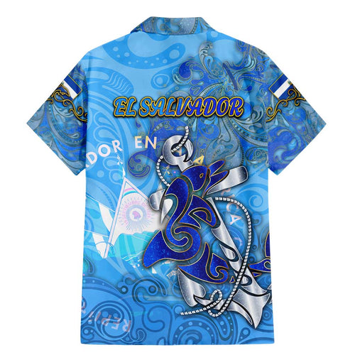 Ocean Spirit of El Salvador Family Matching Mermaid Dress and Hawaiian Shirt Anchored in Salvadoran Pride - Aussie Hoodie