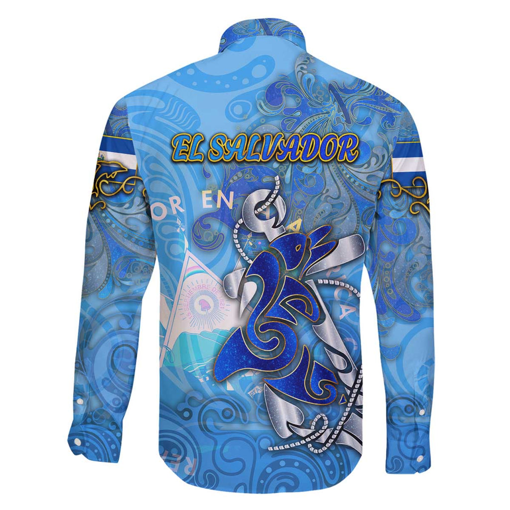 Ocean Spirit of El Salvador Family Matching Off The Shoulder Long Sleeve Dress and Hawaiian Shirt Anchored in Salvadoran Pride - Aussie Hoodie