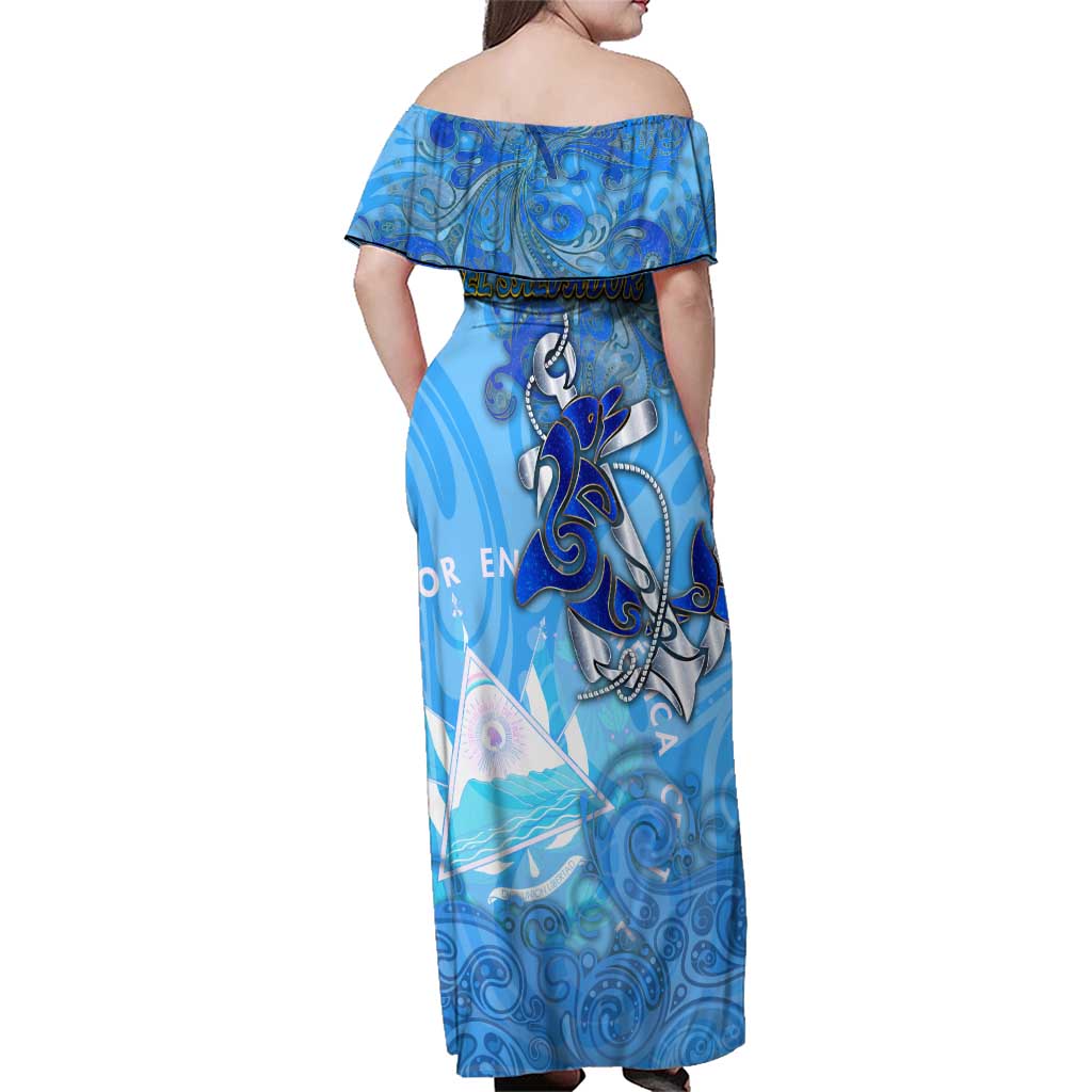 Ocean Spirit of El Salvador Family Matching Off Shoulder Maxi Dress and Hawaiian Shirt Anchored in Salvadoran Pride - Aussie Hoodie