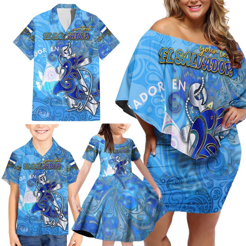 Ocean Spirit of El Salvador Family Matching Off Shoulder Short Dress and Hawaiian Shirt Anchored in Salvadoran Pride - Aussie Hoodie