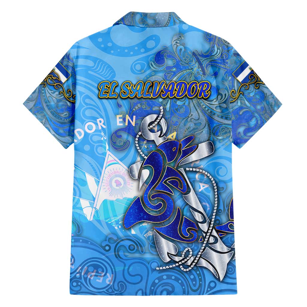 Ocean Spirit of El Salvador Family Matching Off Shoulder Short Dress and Hawaiian Shirt Anchored in Salvadoran Pride - Aussie Hoodie
