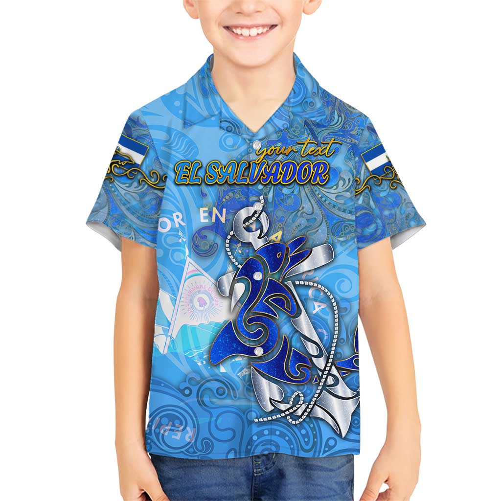 Ocean Spirit of El Salvador Family Matching Off Shoulder Short Dress and Hawaiian Shirt Anchored in Salvadoran Pride - Aussie Hoodie