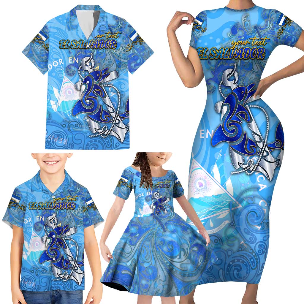 Ocean Spirit of El Salvador Family Matching Short Sleeve Bodycon Dress and Hawaiian Shirt Anchored in Salvadoran Pride - Aussie Hoodie