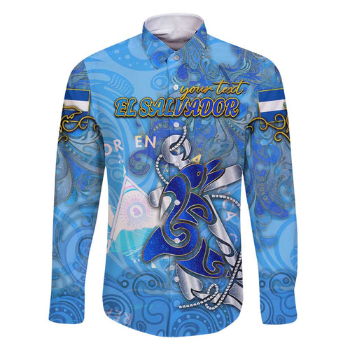 Ocean Spirit of El Salvador Family Matching Short Sleeve Bodycon Dress and Hawaiian Shirt Anchored in Salvadoran Pride - Aussie Hoodie