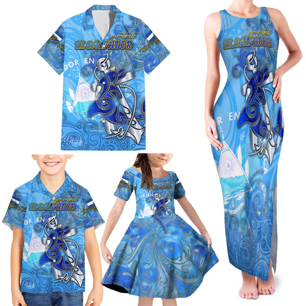 Ocean Spirit of El Salvador Family Matching Tank Maxi Dress and Hawaiian Shirt Anchored in Salvadoran Pride - Aussie Hoodie