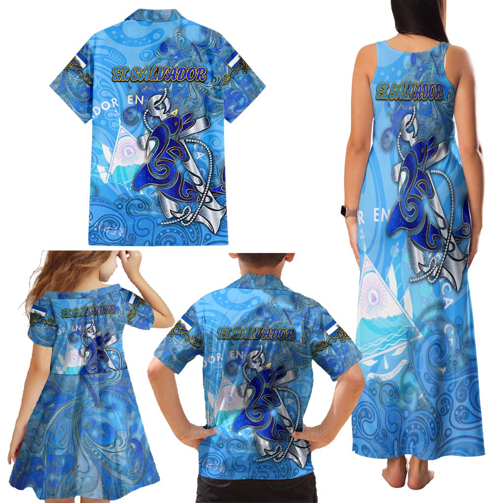 Ocean Spirit of El Salvador Family Matching Tank Maxi Dress and Hawaiian Shirt Anchored in Salvadoran Pride - Aussie Hoodie