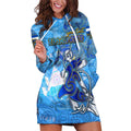 Ocean Spirit of El Salvador Hoodie Dress Anchored in Salvadoran Pride - Aussie Hoodie
