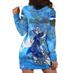Ocean Spirit of El Salvador Hoodie Dress Anchored in Salvadoran Pride - Aussie Hoodie